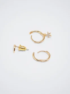 Set Of Hoops With Charms And Zirconia|Parfois Online