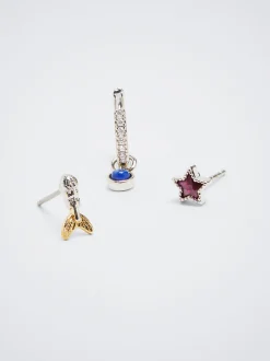 Set Of Hoops With Charms And Zirconia|Parfois Outlet