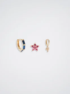 Set Of Hoops With Charms And Zirconia|Parfois Shop