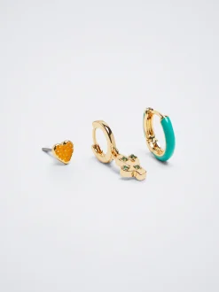 Set Of Hoops With Charms And Zirconia|Parfois Best Sale