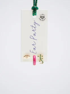 Set Of Hoops With Charms And Zirconia|Parfois Shop