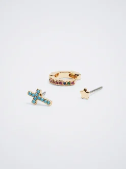 Set Of Hoops With Charms And Zirconia|Parfois Clearance