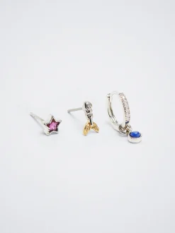 Set Of Hoops With Charms And Zirconia|Parfois Best Sale