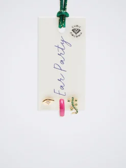 Set Of Hoops With Charms And Zirconia|Parfois Online
