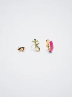 Set Of Hoops With Charms And Zirconia|Parfois Online