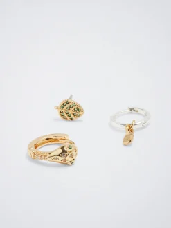 Set Of Hoops With Cubic Zirconia|Parfois Best Sale