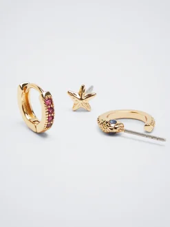Set Of Hoops With Cubic Zirconia|Parfois Flash Sale