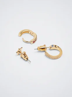 Set Of Hoops With Cubic Zirconia|Parfois Flash Sale