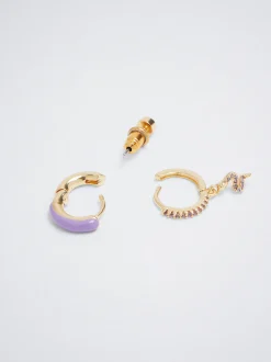 Set Of Hoops With Cubic Zirconia|Parfois Fashion