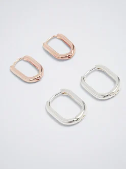 Set Of Multifinishing Hoop Earrings|Parfois Hot