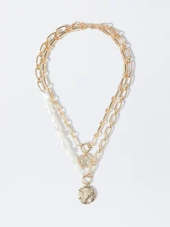 Set Of Necklaces With Freshwater Pearl|Parfois Sale