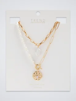 Set Of Necklaces With Freshwater Pearl|Parfois Best Sale