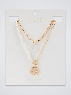 Set Of Necklaces With Freshwater Pearl|Parfois Clearance