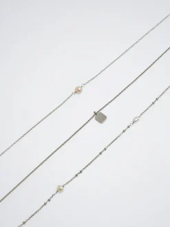 Set Of Necklaces With Pearls And Medals|Parfois Discount
