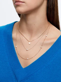 Set Of Necklaces With Pearls And Medals|Parfois Flash Sale