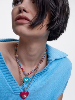 Set Of Necklaces With Stone And Charms|Parfois Sale