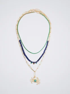 Set Of Necklaces With Stone And Charm|Parfois Outlet