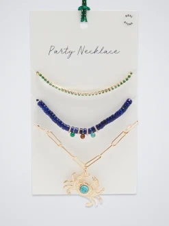 Set Of Necklaces With Stone And Charm|Parfois Outlet