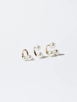 Set Of Rings With Pearls|Parfois Discount