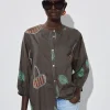 Shirt With Embroidery|Parfois Shop