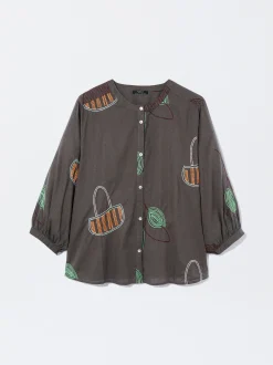 Shirt With Embroidery|Parfois Shop