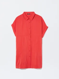 Short-Sleeved Midi Dress|Parfois Flash Sale