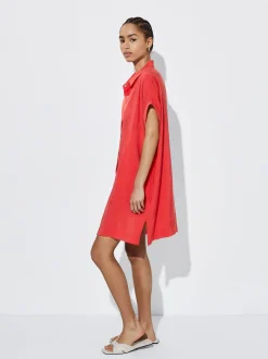Short-Sleeved Midi Dress|Parfois Flash Sale