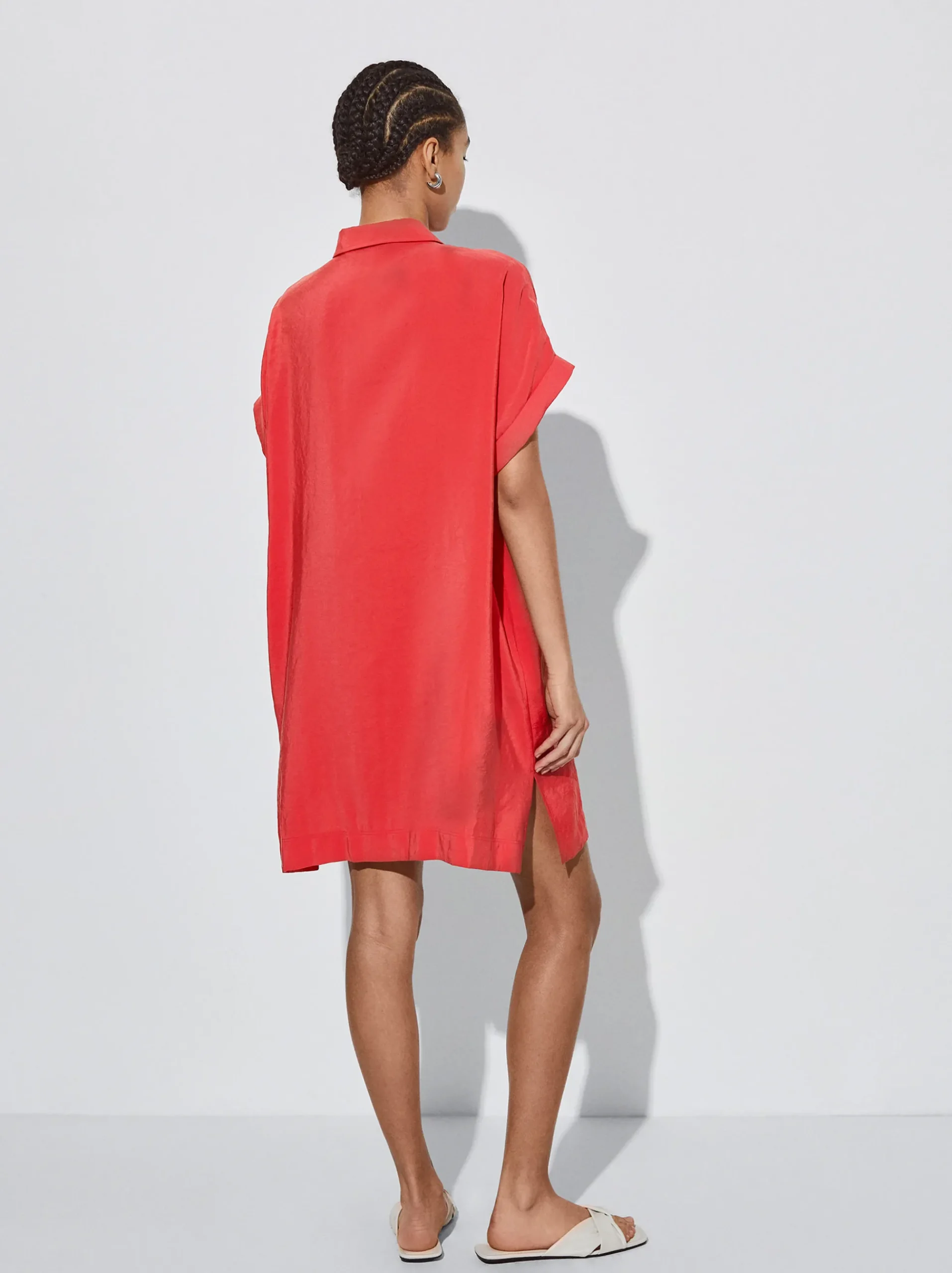 Short-Sleeved Midi Dress|Parfois Flash Sale