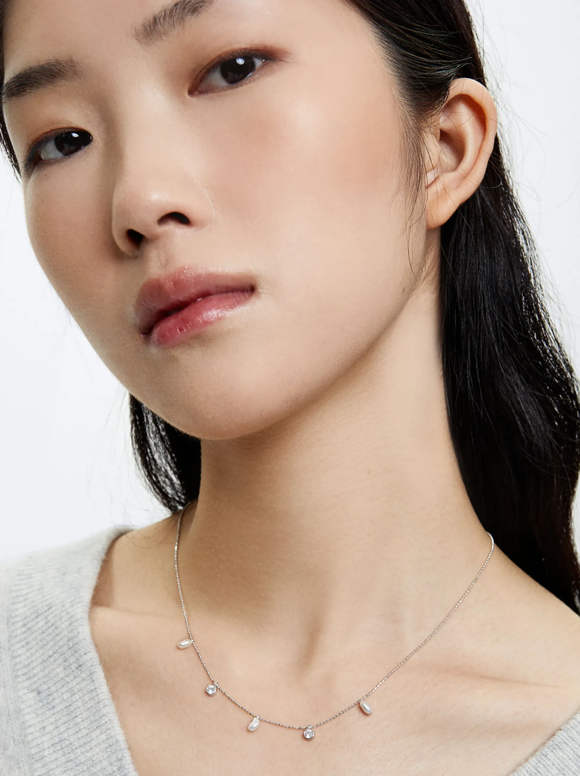 Silver 925 Necklace With Freshwater Pearl|Parfois New
