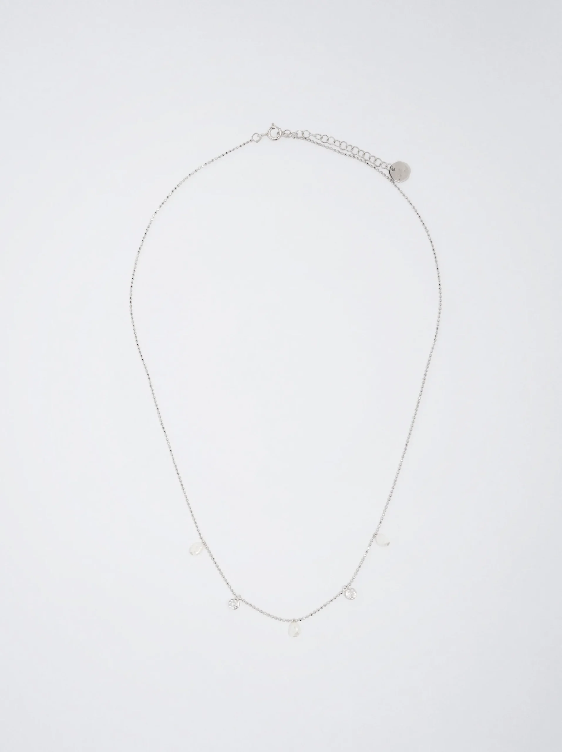 Silver 925 Necklace With Freshwater Pearl|Parfois New