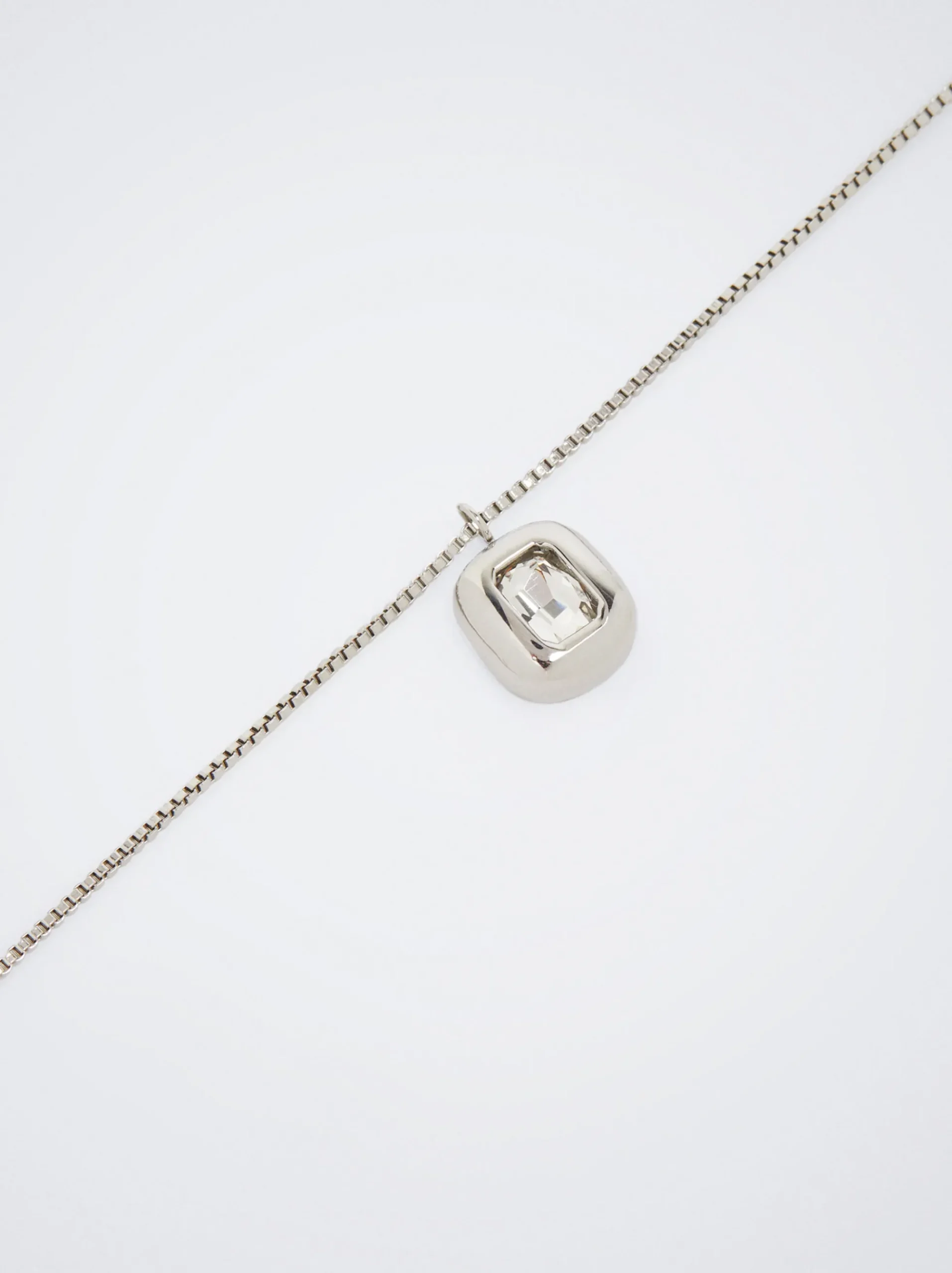 Stainless Steel Necklace With Crystals|Parfois Online