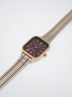 Square Case Stainless Steel Watch|Parfois Outlet
