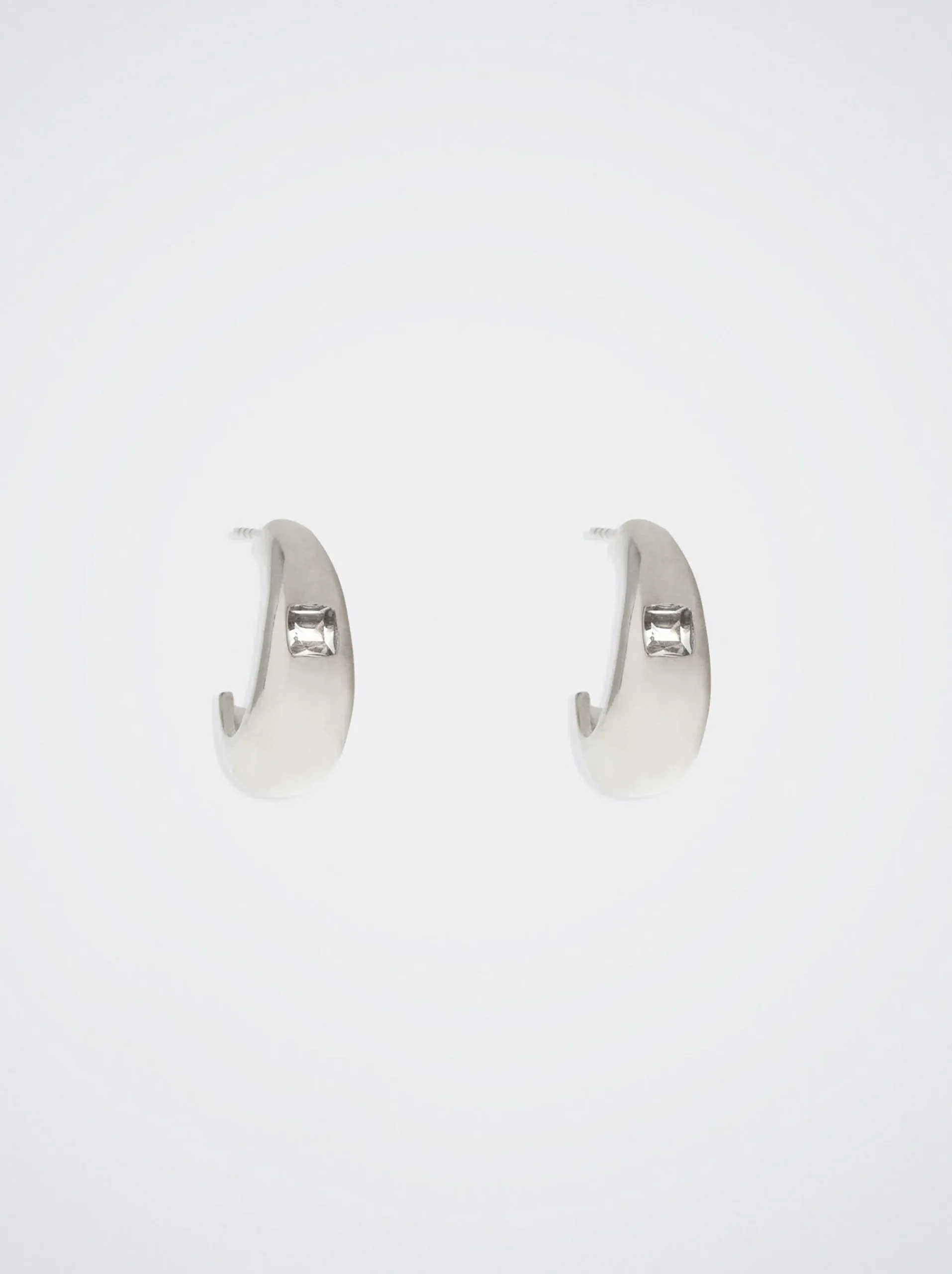 Stainless Steel Crystals Hoop Earrings|Parfois Sale