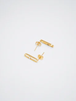 Stainless Steel Earrings With Crystals|Parfois Hot