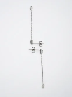 Stainless Steel Earrings With Crystals|Parfois Outlet
