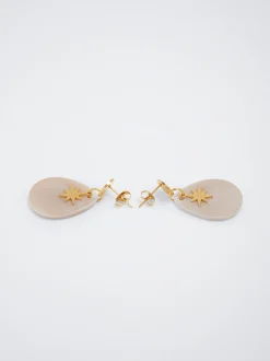 Stainless Steel Earrings With Shell|Parfois Flash Sale