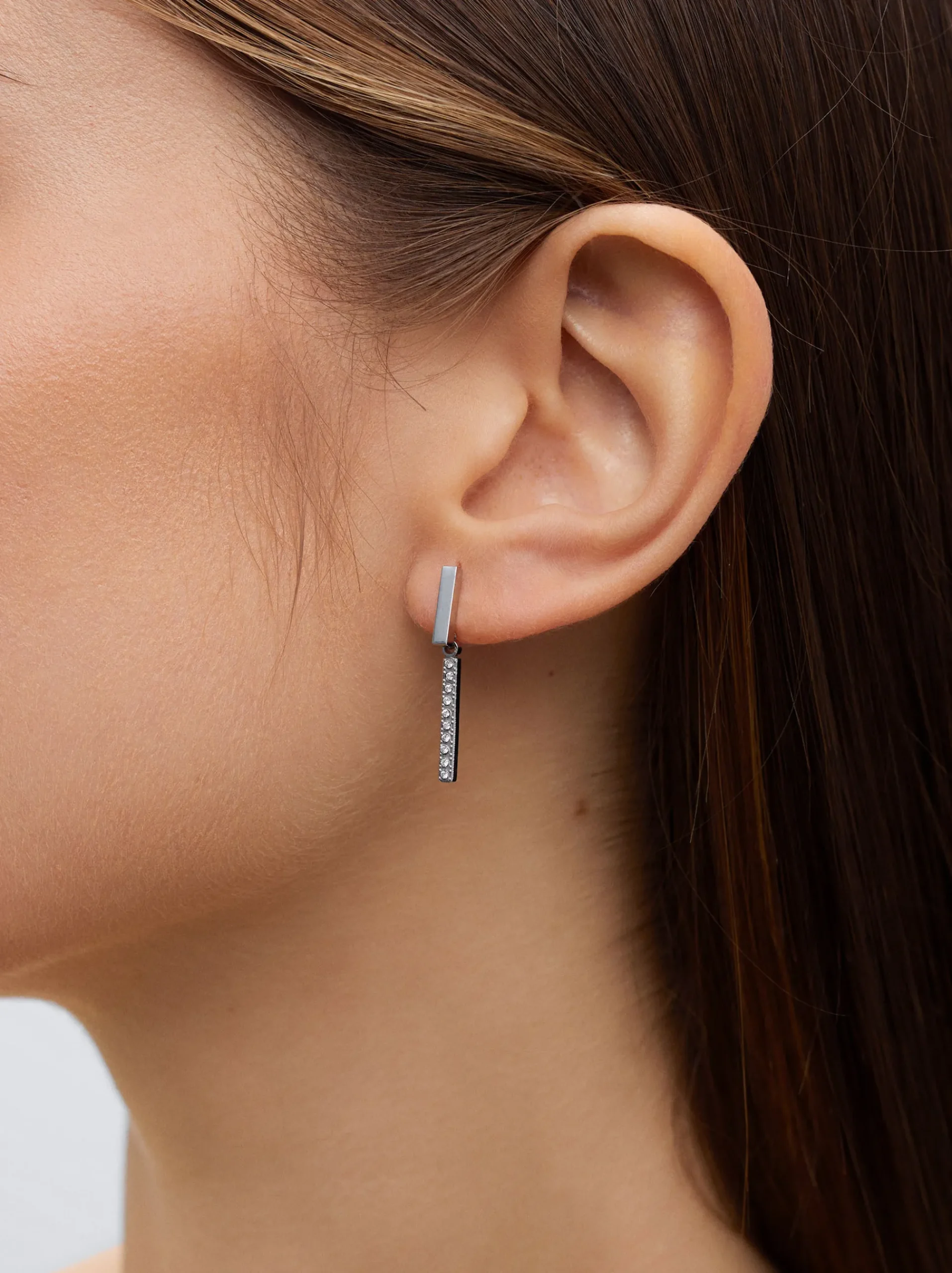 Stainless Steel Earrings With Crystals|Parfois Cheap