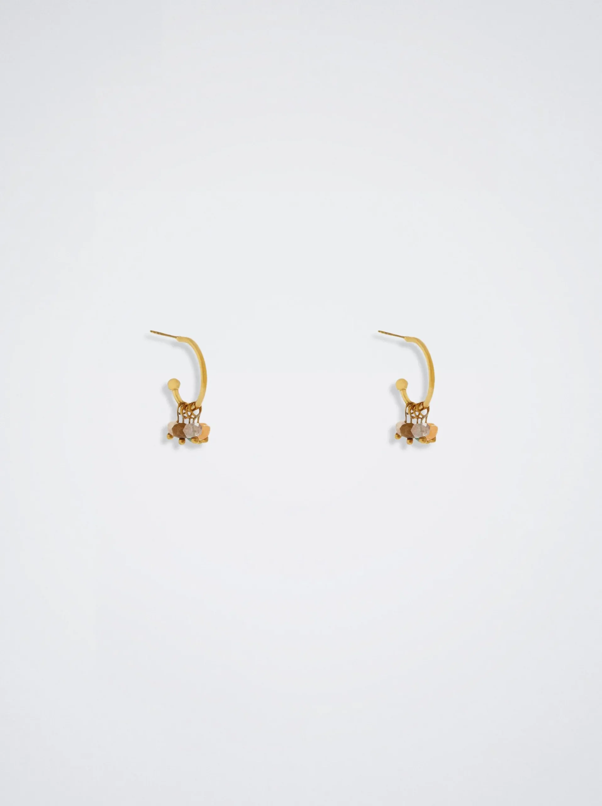 Stainless Steel Hoops With Semiprecious Stone|Parfois Discount