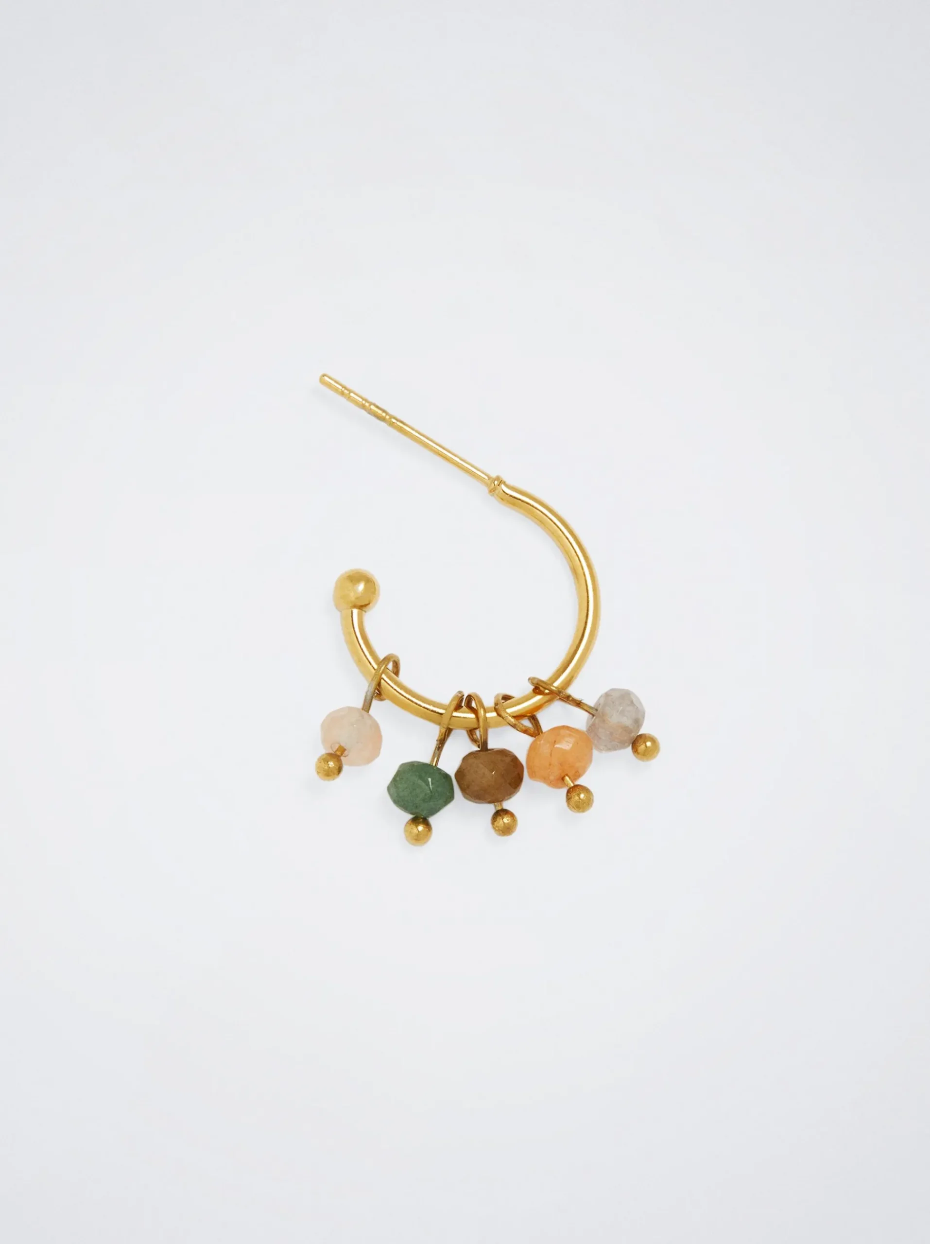 Stainless Steel Hoops With Semiprecious Stone|Parfois Discount