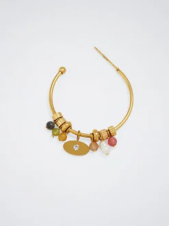 Stainless Steel Hoops With Semiprecious Stone|Parfois Store