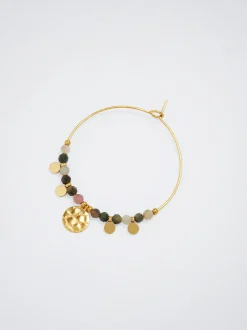 Stainless Steel Hoops With Semiprecious Stone|Parfois Store