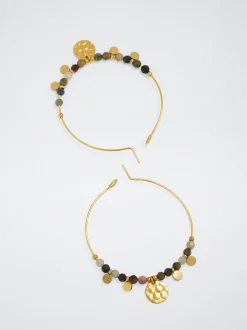 Stainless Steel Hoops With Semiprecious Stone|Parfois Store