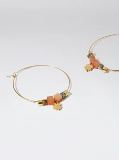 Stainless Steel Hoops With Semiprecious Stone|Parfois Discount