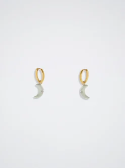 Stainless Steel Hoops With Moon|Parfois Hot