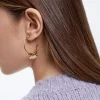 Stainless Steel Hoops With Semiprecious Stone|Parfois Cheap