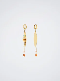 Stainless Steel Hoops With Semiprecious Stone|Parfois Outlet