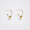 Stainless Steel Hoops With Semiprecious Stone|Parfois Discount