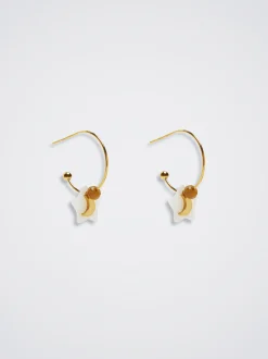 Stainless Steel Hoops With Semiprecious Stone|Parfois Discount