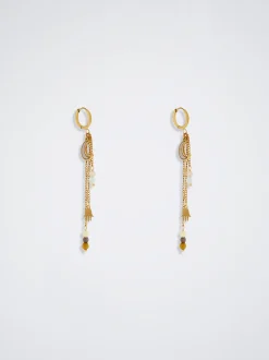 Stainless Steel Hoops With Semiprecious Stone|Parfois Discount