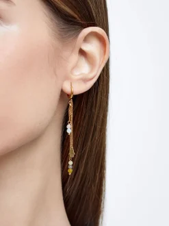 Stainless Steel Hoops With Semiprecious Stone|Parfois Discount